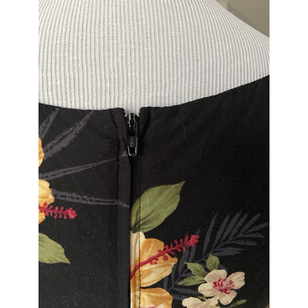 Vintage Iolani Womens Hawaiian Dress Size XS Black Floral Wrap Sleeveless Aloha - Picture 5 of 11